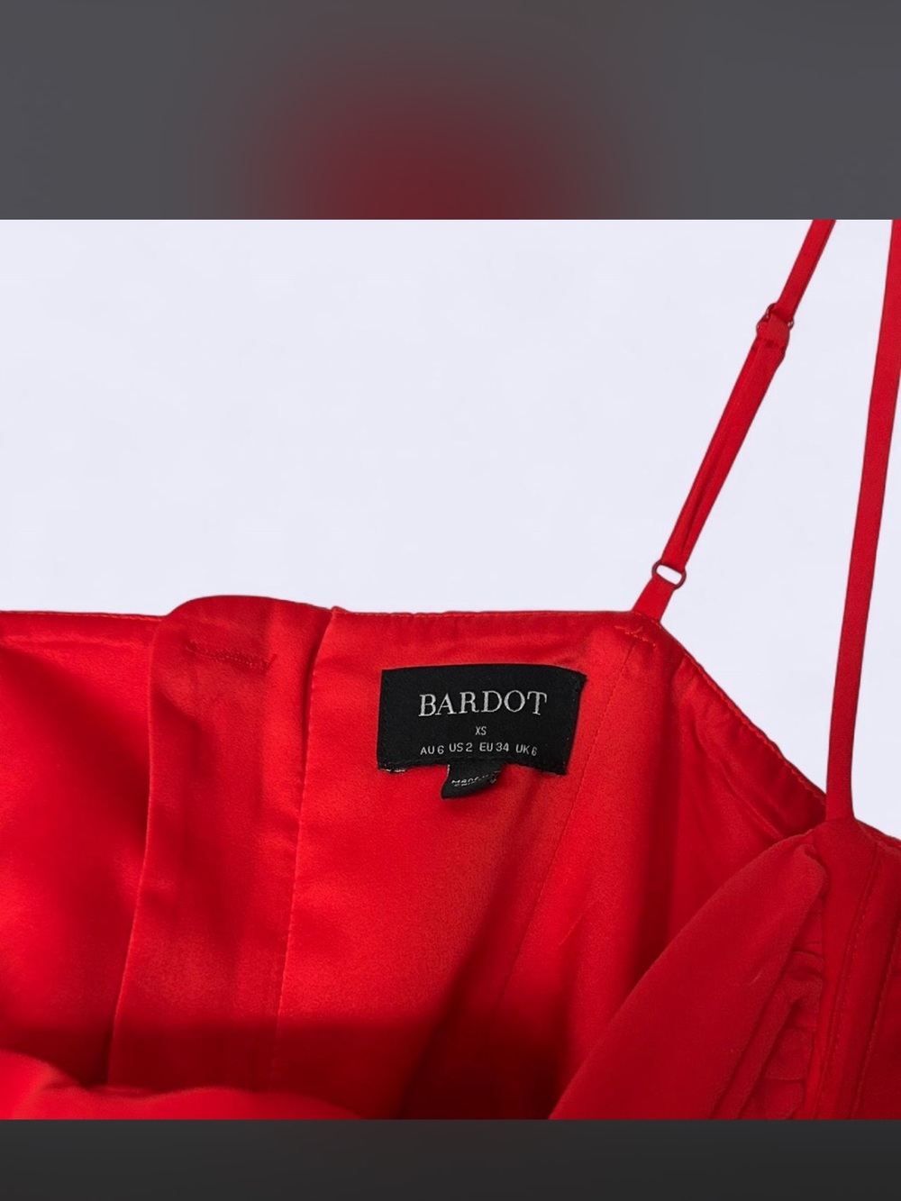 Bardot Red Spaghetti-Strap Midi Dress - Picture 3 of 4